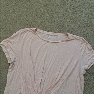 American Eagle Outfitters Cream Tie Front Crop Top